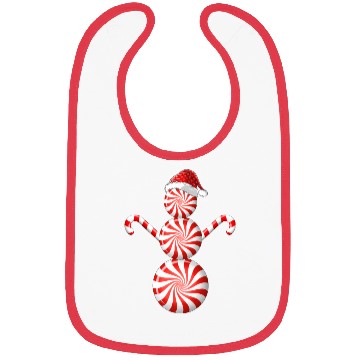 Discover Funny Christmas Bibs Peppermint Candy Snowman