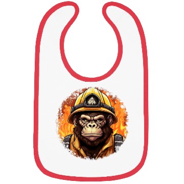Discover Monkey Firefighter Bibs