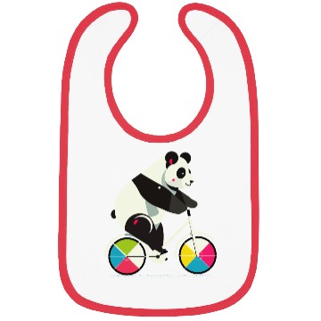 Discover Panda on a bicycle-funny and creative illustration Bibs