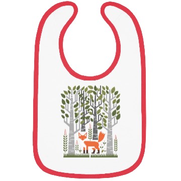 Discover Cottagecore Fox in enchanting Birch Forest Bibs