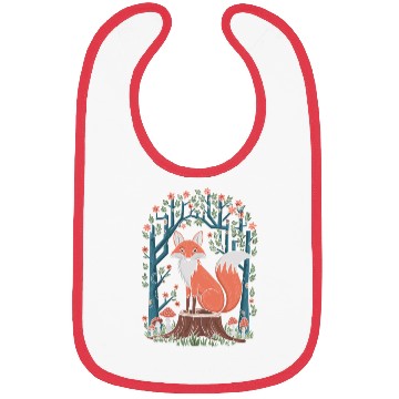Discover Cottagecore Fox in enchanting Forest Bibs