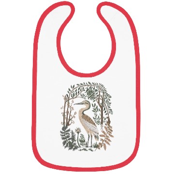 Discover Heron in Forest Foliage Nature Scene Bibs
