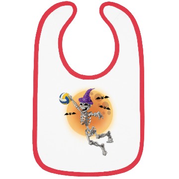 Discover Volleyball Skeleton Volleyball Player Halloween Bibs