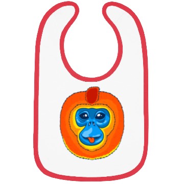 Discover Cute Golden Snub Nosed Monkey Face Bibs