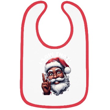 Discover Santa's Watching Festive African American Santa Bibs