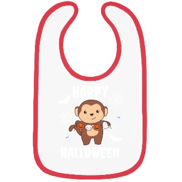 Discover Monkey Happy Halloween Pumpkin Bat Costume Bibs