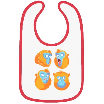 Discover Funny Monkey Faces Golden Snub Nosed Monkey Lover Bibs