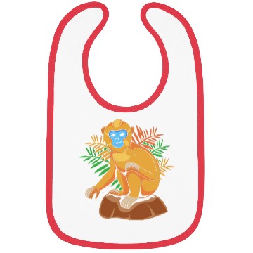 Discover Funny Golden Snub Nosed Monkey Sitting Bibs