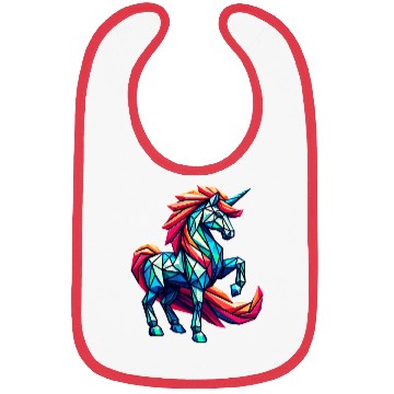 Discover Dynamic Geometric Unicorn with Rainbow Mane Bibs