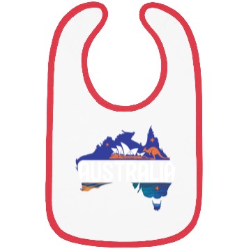 Discover Australia Kangaroo & Sydney Opera House Map Bibs