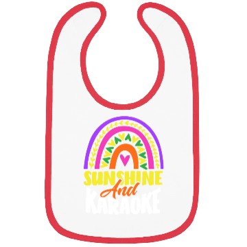 Discover Sun And Karaoke Rainbow Heart Bibs