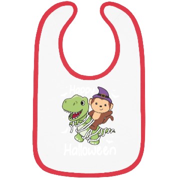 Discover Monkey Happy Halloween T-rex Mummy Costume Bibs