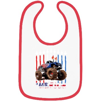 Discover Merica Monster Truck US Flag Bibs