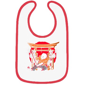Discover Kanji Japan Katana Ninja Cat Samurai Bibs