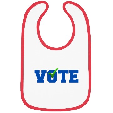 Discover Bold Blue "VOTE" with Green Checkmark Election Bibs