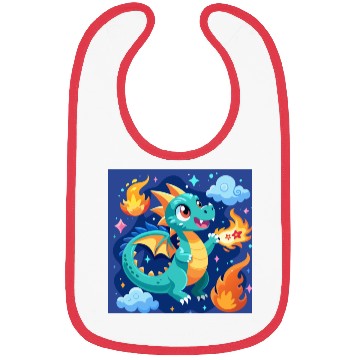 Discover "Whimsical Dragon: Fire-Breathing Fantasy Fun" Bibs