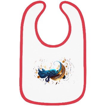 Discover Celestial Music Waves: Abstract Notes and Flow Bibs