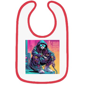 Discover Cyberpunk Rastafari Cat Bibs