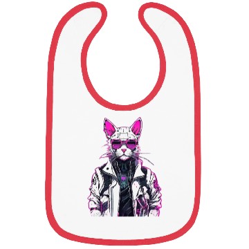 Discover Cyberpunk Cat: Neon Outlaw Bibs