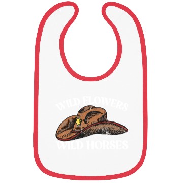 Discover Wild Flowers Wild Horses Cowboy Hat Women's Bibs