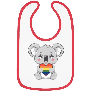 Discover Cute Koala Holding Rainbow Heart LGTBQ Pride Bibs