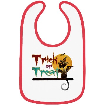 Discover Trick or Treat Black Cat Bibs