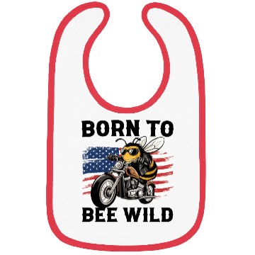 Discover Funny Saying Born to Bee Wild US Flag Motorcycle Bibs
