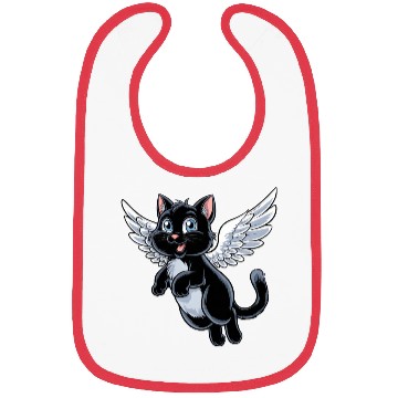 Discover Black Cat with Angel Wings Bibs