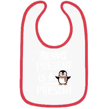 Discover Being Present Is A Present Penguin Design Bibs