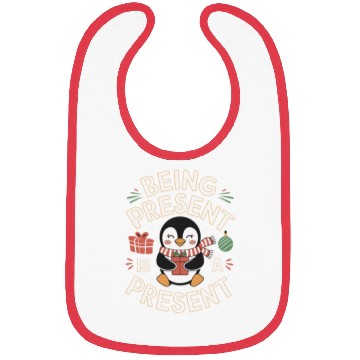 Discover Being Present Is A Present Mindfulness Penguin Bibs