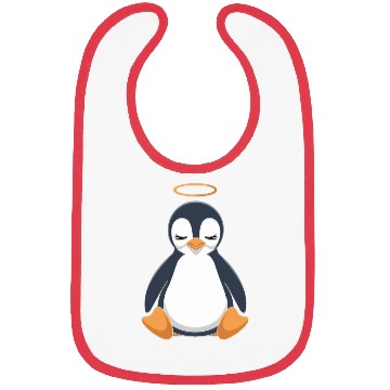 Discover Peaceful Penguin with Halo Design Bibs