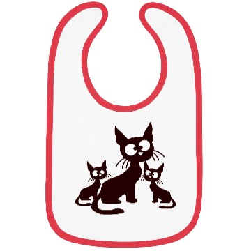 Discover Crazy Cats Family Mom Dad 2 Small Cute Kids Babies Bibs