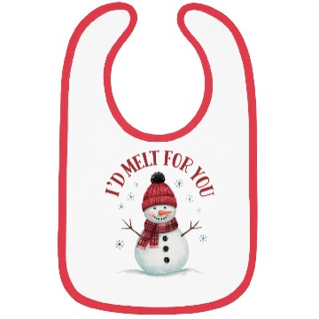 Discover I'd Melt for You - Cute Snowman Christmas Bibs