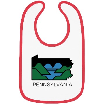 Discover Pennsylvania Outline with Heart Shaped River Map Bibs