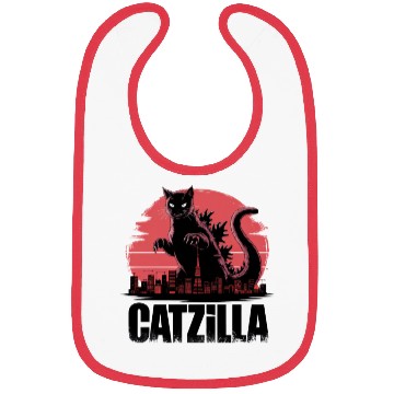 Discover Catzilla: Fierce Feline Monster Bibs