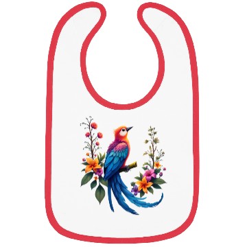Discover Fantastical Bird Of Paradise Painting Bibs