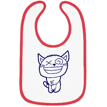 Discover Crazy Cat Weird Funny Eyes Cool Grimace Cartoon Bibs