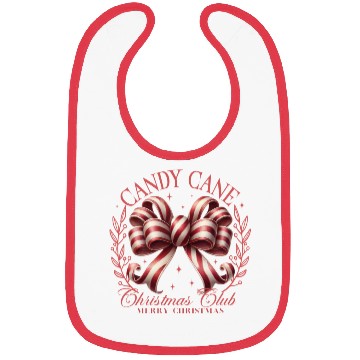 Discover Candy Cane Christmas Club Bibs