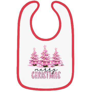 Discover Merry Christmas Letter Xmas Tree Graphic Print Bibs