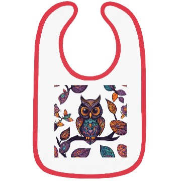 Discover Halloween Owl Alebrije and Leaves Bibs