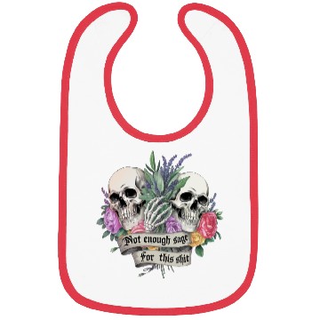 Discover Bold Gothic Skulls & Sage Art | Dark Humor Bibs