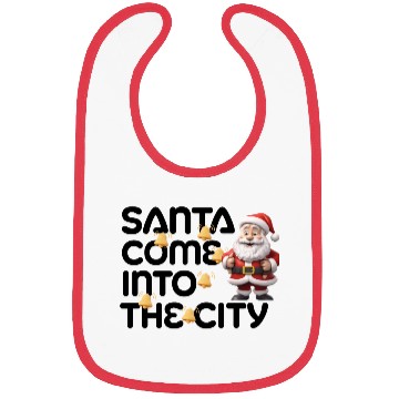 Discover Festive Santa with Jingle Bells Design Bibs