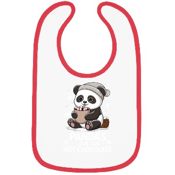 Discover Panda's Love For Hot Chocolate Winter Vibes Bibs