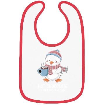 Discover Hot Chocolate Is My Love Language Cute Penguin Bibs