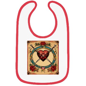 Discover Traditional Tattoo Heart with Cupid Bow Bibs