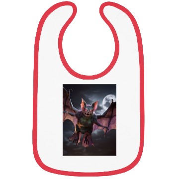 Discover monster zombie bat glowing red eyes halloween Bibs
