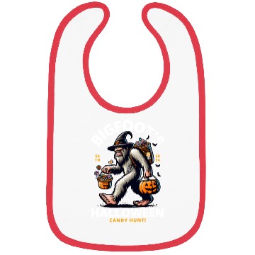 Discover Bigfoot halloween candy hunt Bibs