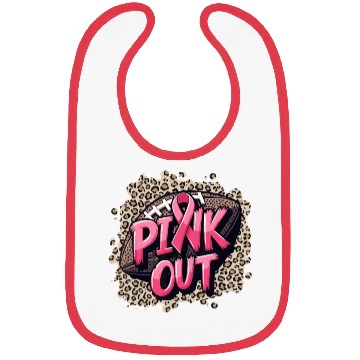 Discover Pink Out Breast Cancer Football Coquette Bow Mom Bibs