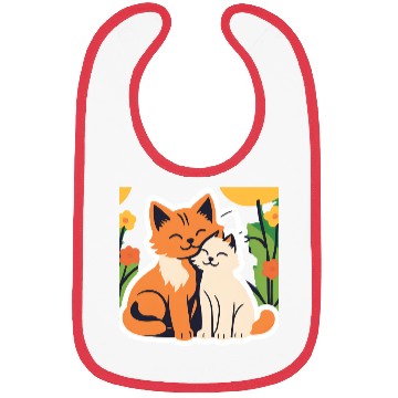 Discover 3d cat dou sweet and joyful Bibs