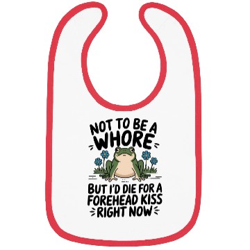Discover Funny Frog Forehead Kiss Sarcastic Frog Humor Bibs